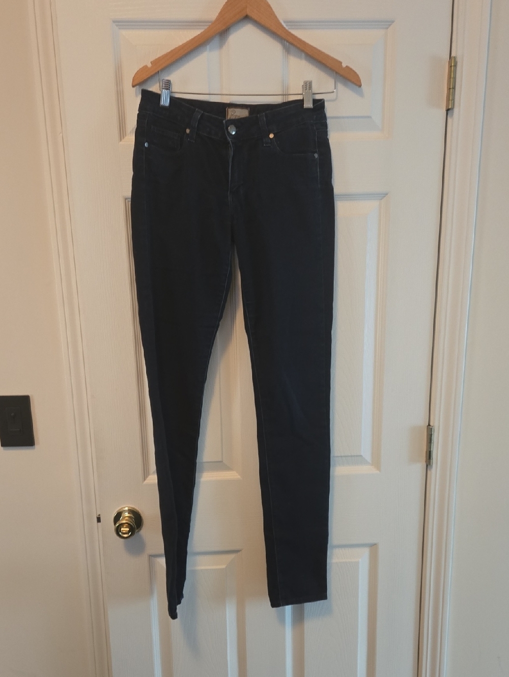 PAIGE Dark Navy Jeans with Branded Waist Patch